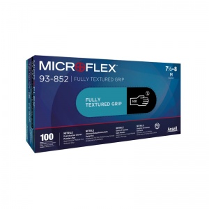 Ansell Microflex 93-852 Disposable Powder-Free Black Nitrile Gloves